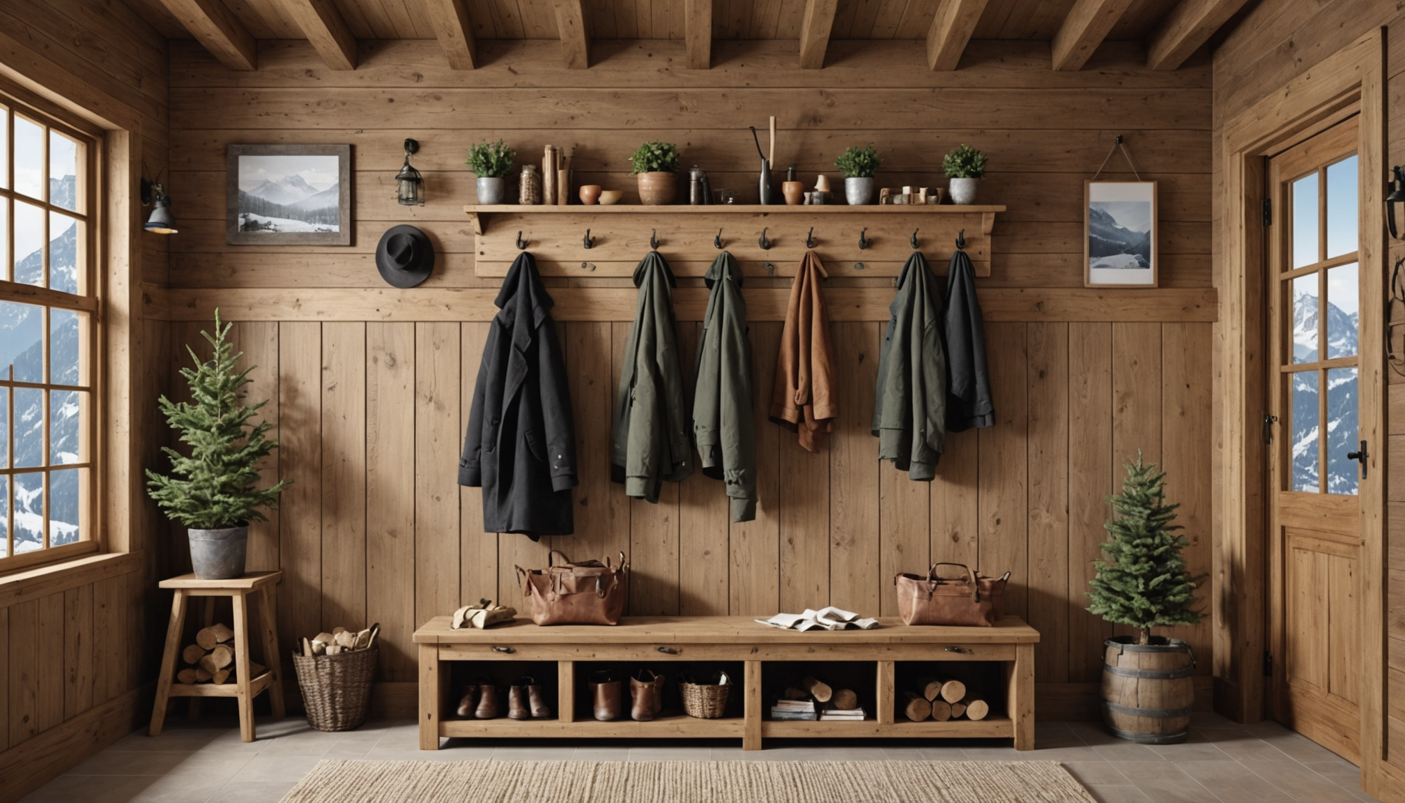 découvrez comment aménager l'entrée de votre chalet en montagne avec un portemanteau mural adapté, alliant praticité et esthétique pour optimiser l'espace et résister aux conditions alpines.